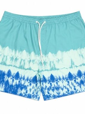 Huk Men's Aqua & Blue Tie-Dye Swim Trunks
